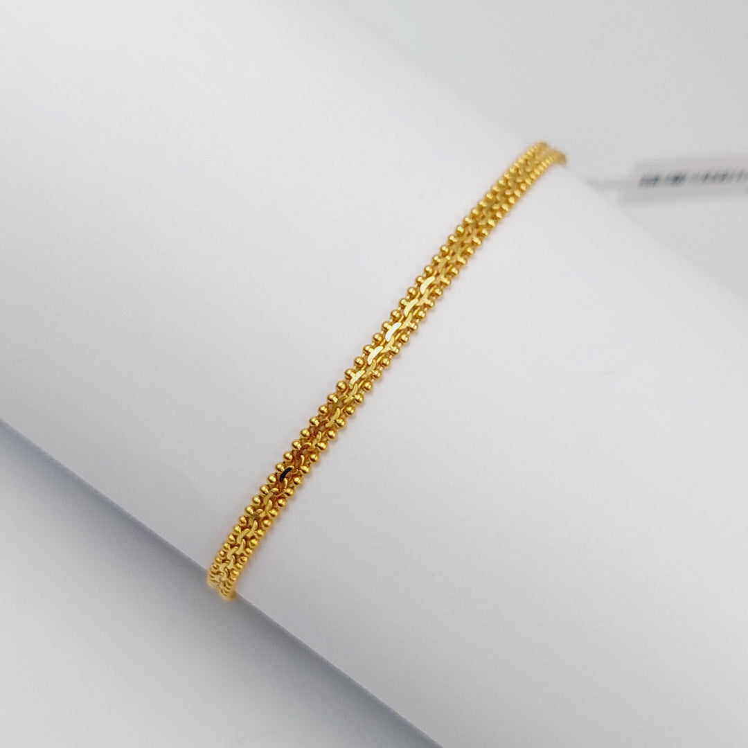 21K Gold Thin Malaysian Bracelet by Saeed Jewelry - Image 4