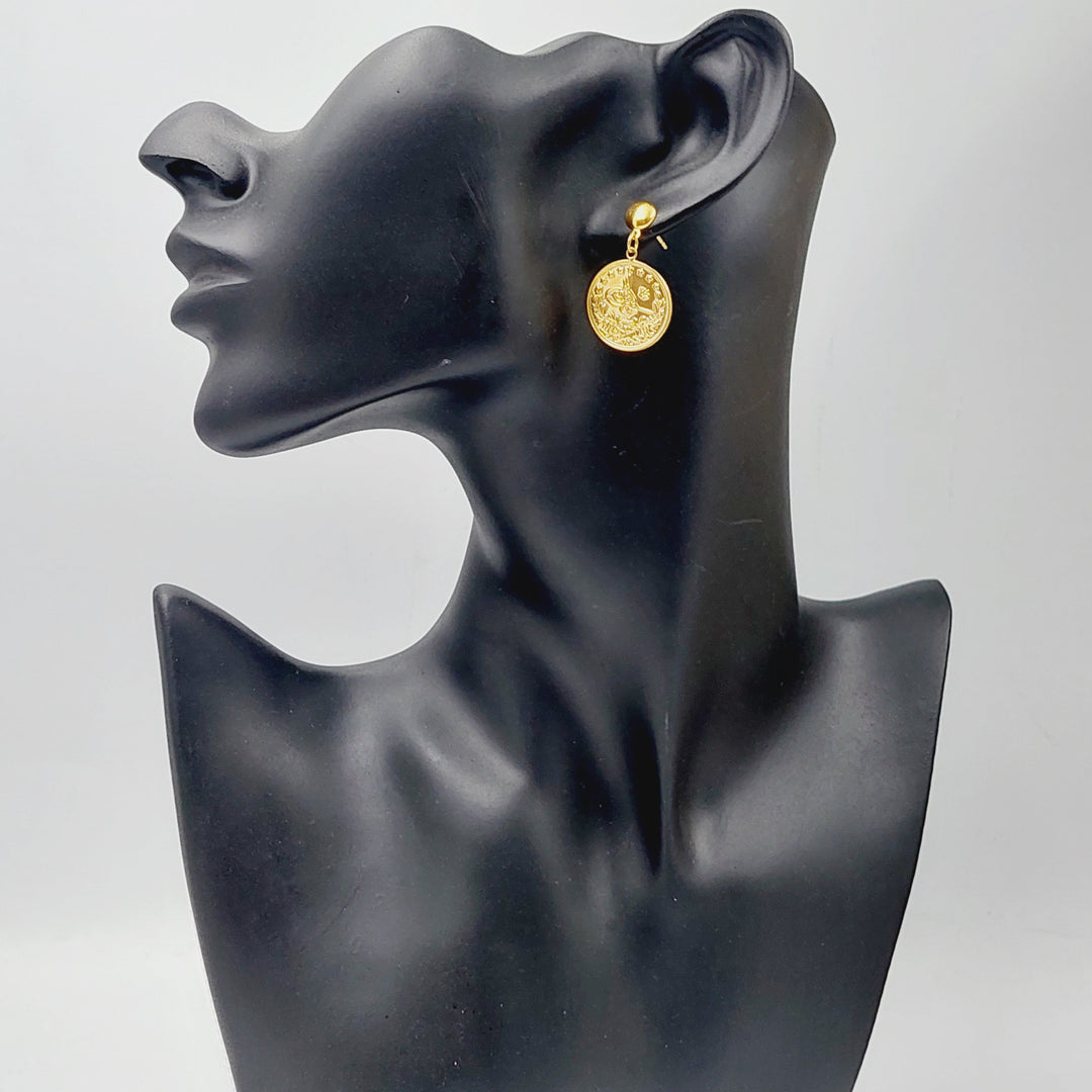 21K Gold Thin Rashadi Earrings by Saeed Jewelry - Image 7