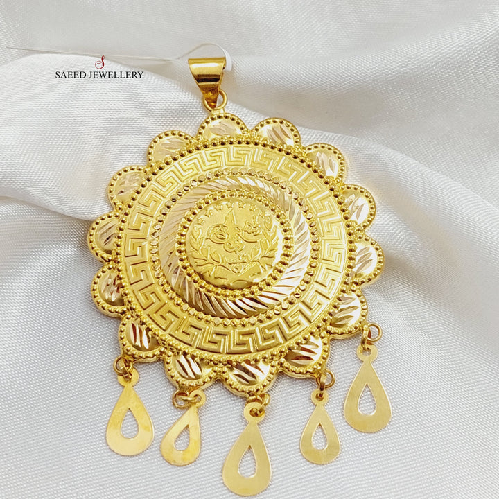 21K Gold Thin Rashadi Pendant by Saeed Jewelry - Image 1