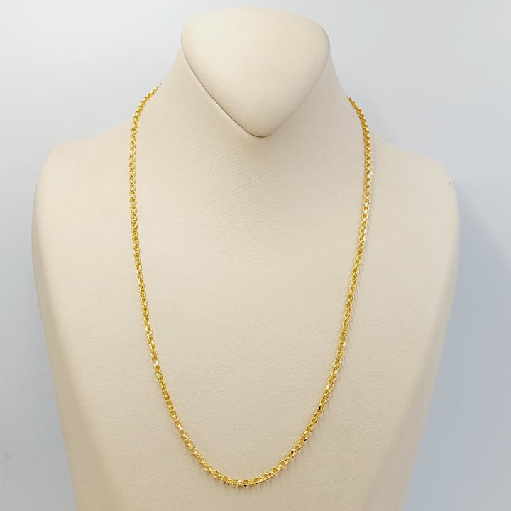 21K Gold Thin Rolo Chain by Saeed Jewelry - Image 4