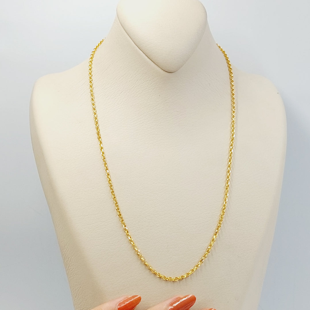 21K Gold Thin Rolo Chain by Saeed Jewelry - Image 1