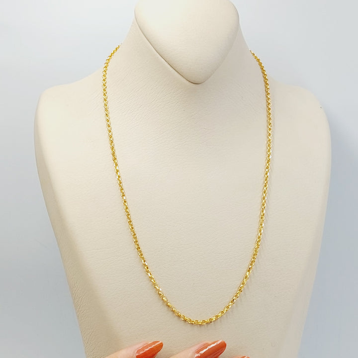 21K Gold Thin Rolo Chain by Saeed Jewelry - Image 1