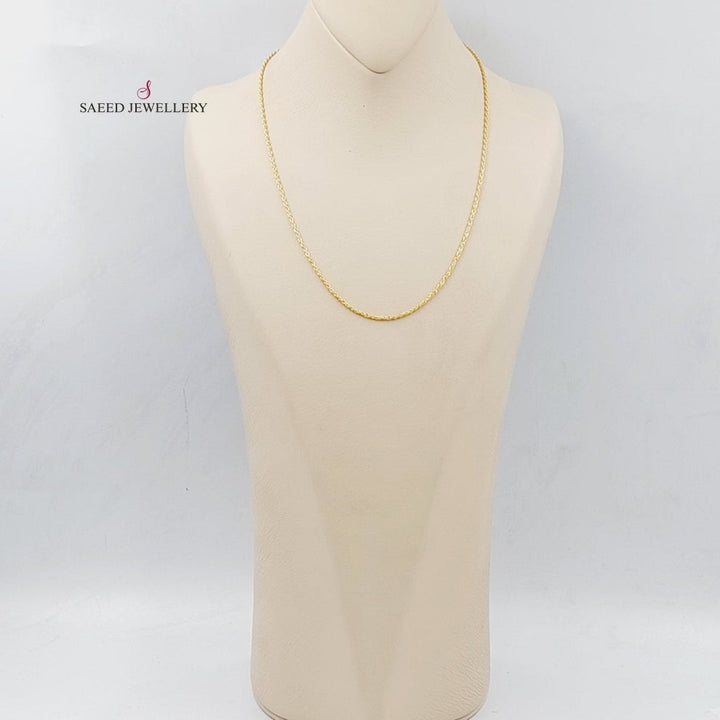 21K Gold Thin Rope Chain by Saeed Jewelry - Image 8