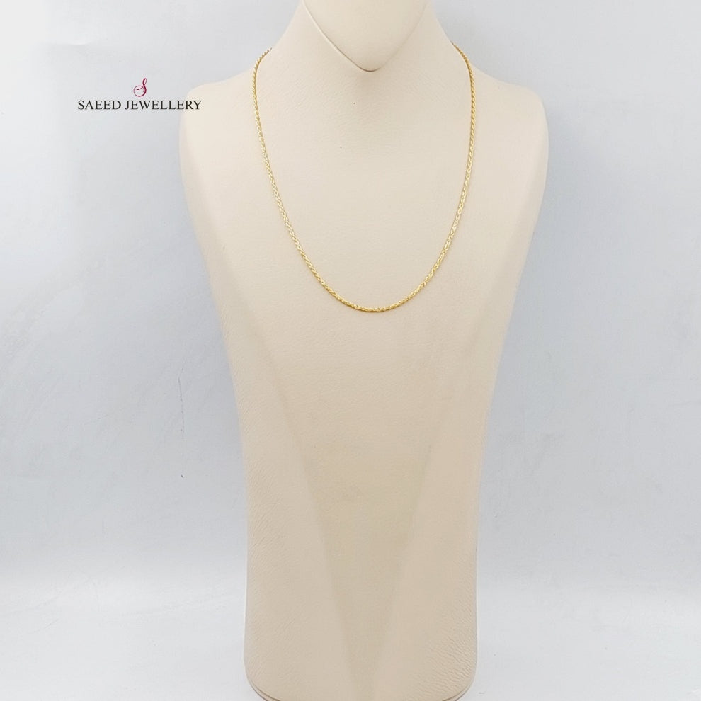 21K Gold Thin Rope Chain by Saeed Jewelry - Image 11