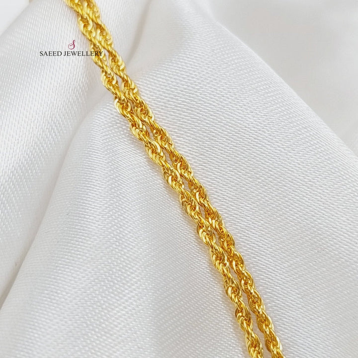 21K Gold Thin Rope Chain by Saeed Jewelry - Image 9