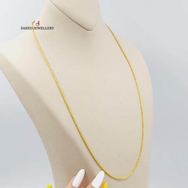 21K Gold Thin Rope Chain by Saeed Jewelry - Image 9