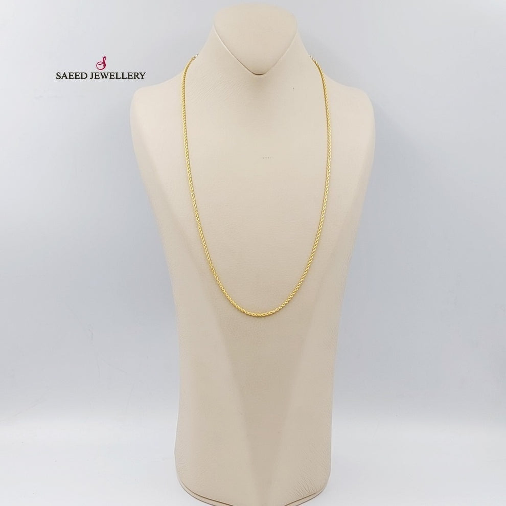 21K Gold Thin Rope Chain by Saeed Jewelry - Image 4