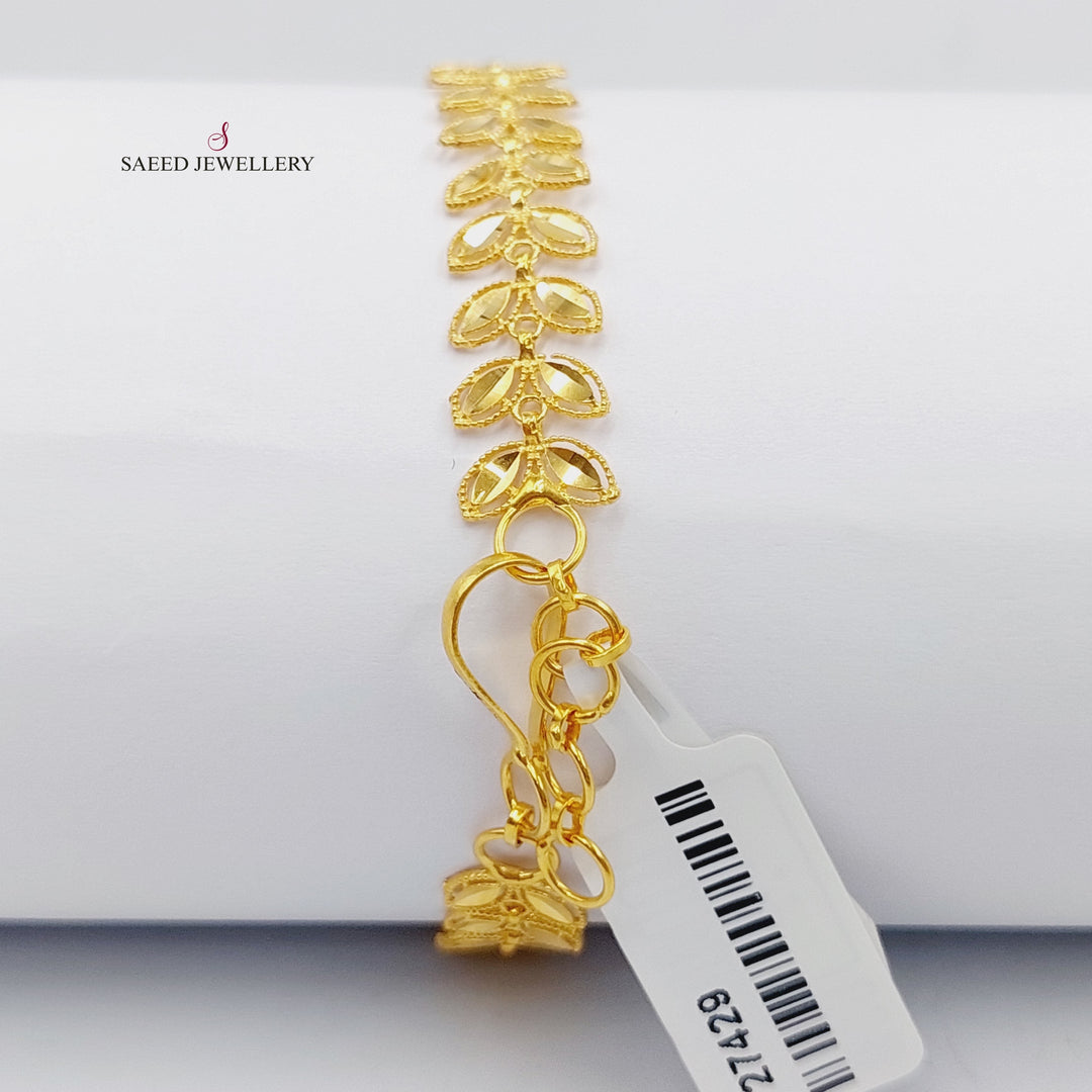 21K Gold Thin Spike Bracelet by Saeed Jewelry - Image 3