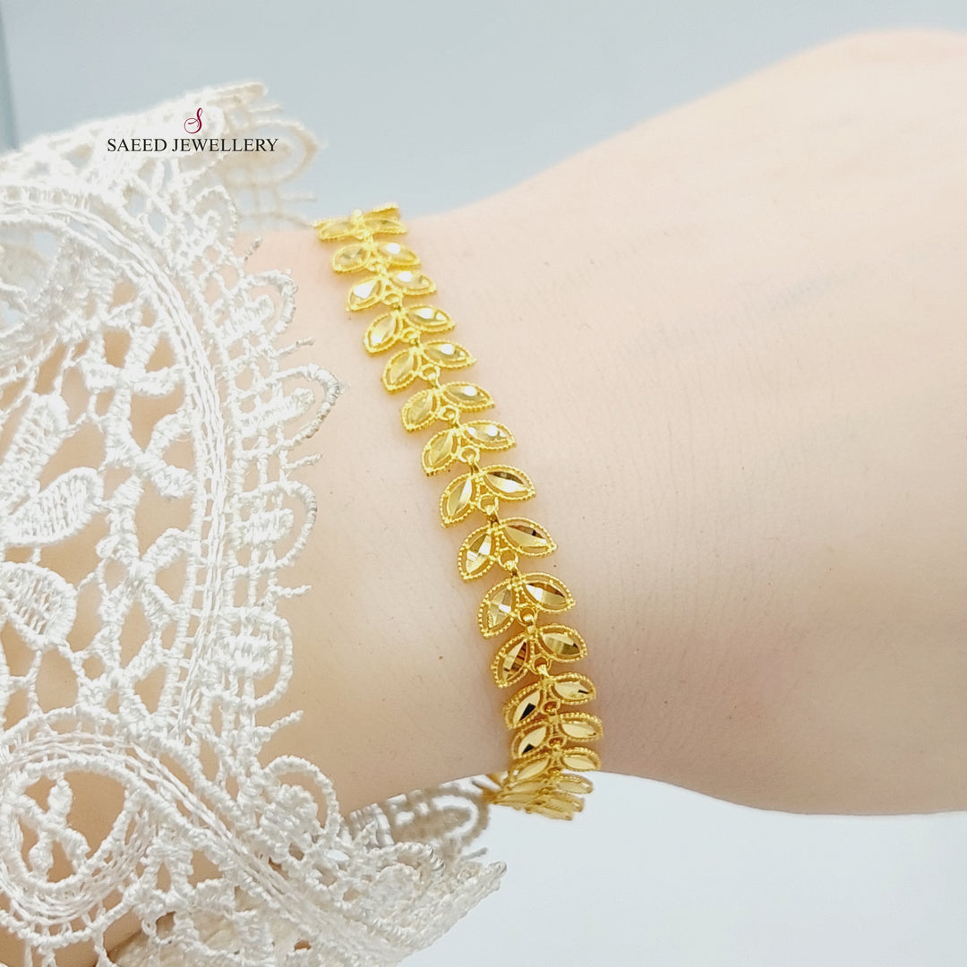 21K Gold Thin Spike Bracelet by Saeed Jewelry - Image 4