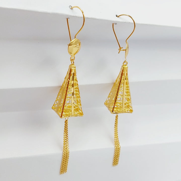 21K Gold Triangles Earrings by Saeed Jewelry - Image 4