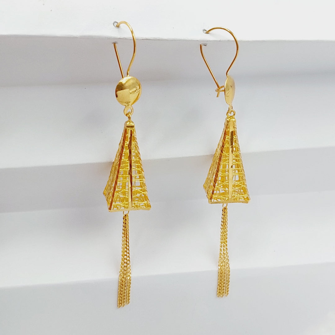 21K Gold Triangles Earrings by Saeed Jewelry - Image 8