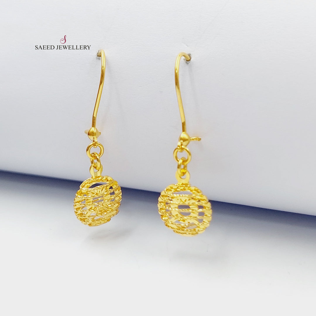 21K Gold Turkish Earrings by Saeed Jewelry - Image 1