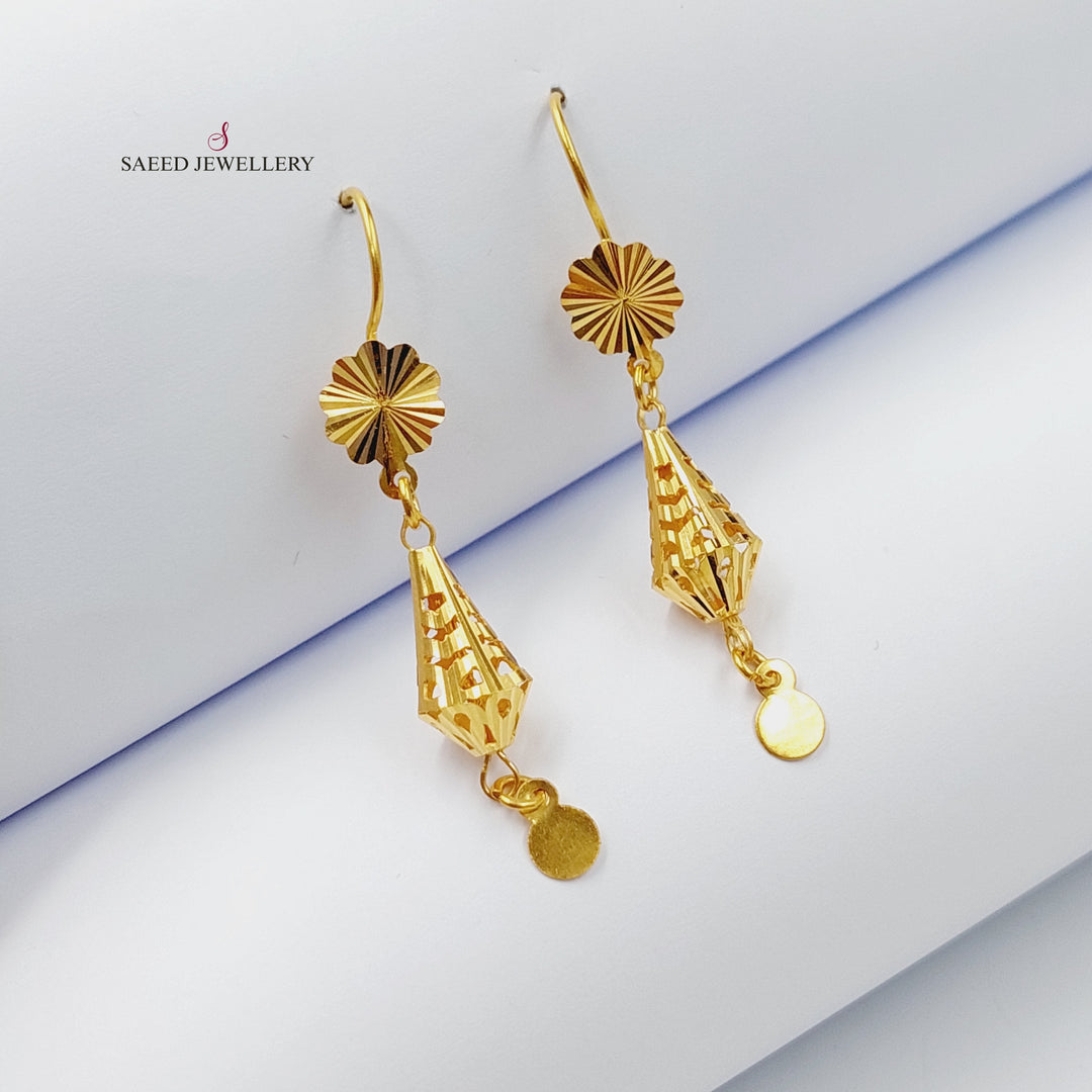 21K Gold Turkish Earrings by Saeed Jewelry - Image 1