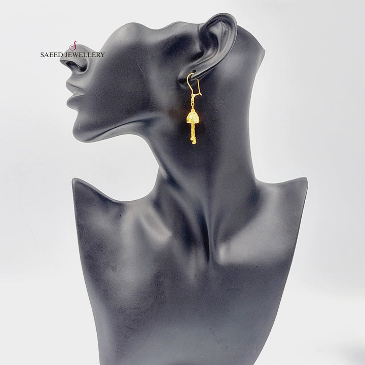 21K Gold Turkish Earrings by Saeed Jewelry - Image 4