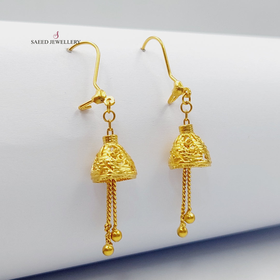 21K Gold Turkish Earrings by Saeed Jewelry - Image 1