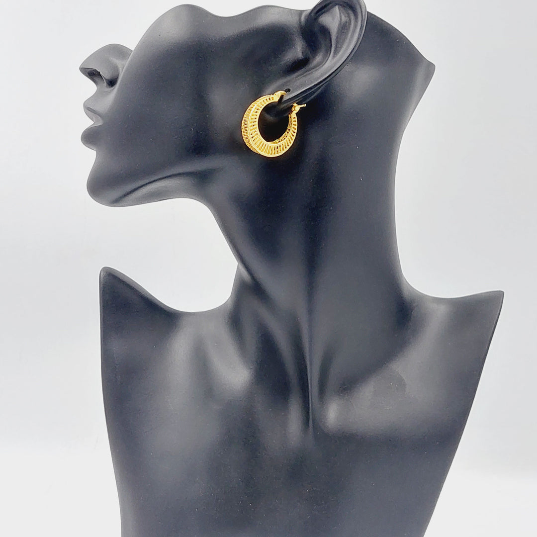 21K Gold Turkish Hoop Earrings by Saeed Jewelry - Image 3