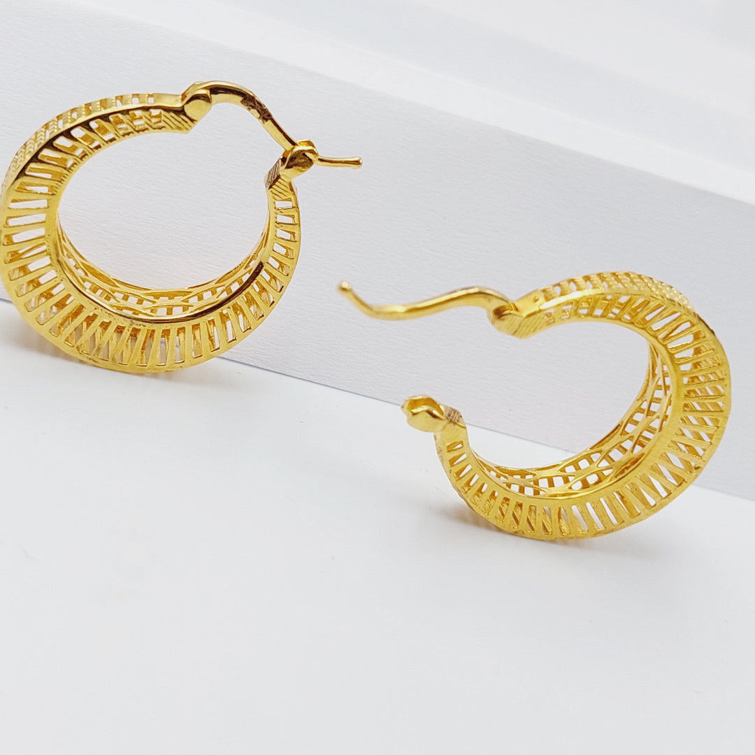 21K Gold Turkish Hoop Earrings by Saeed Jewelry - Image 4