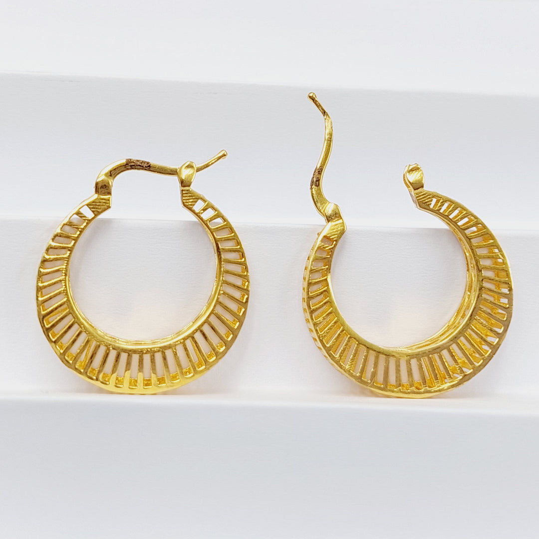 21K Gold Turkish Hoop Earrings by Saeed Jewelry - Image 6