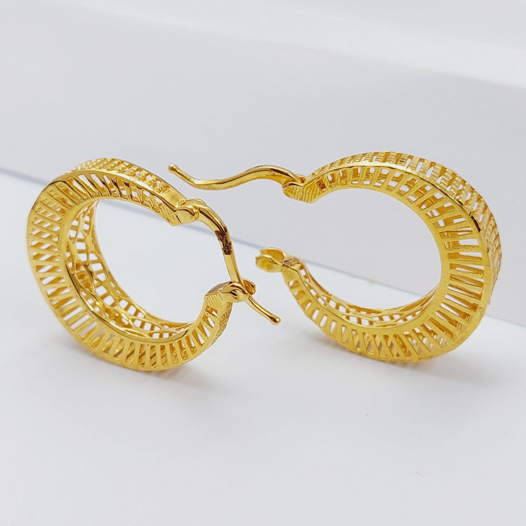 21K Gold Turkish Hoop Earrings by Saeed Jewelry - Image 1