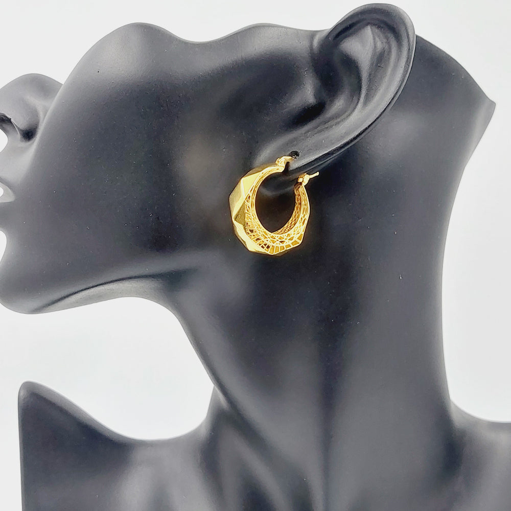 21K Gold Turkish Hoop Earrings by Saeed Jewelry - Image 2