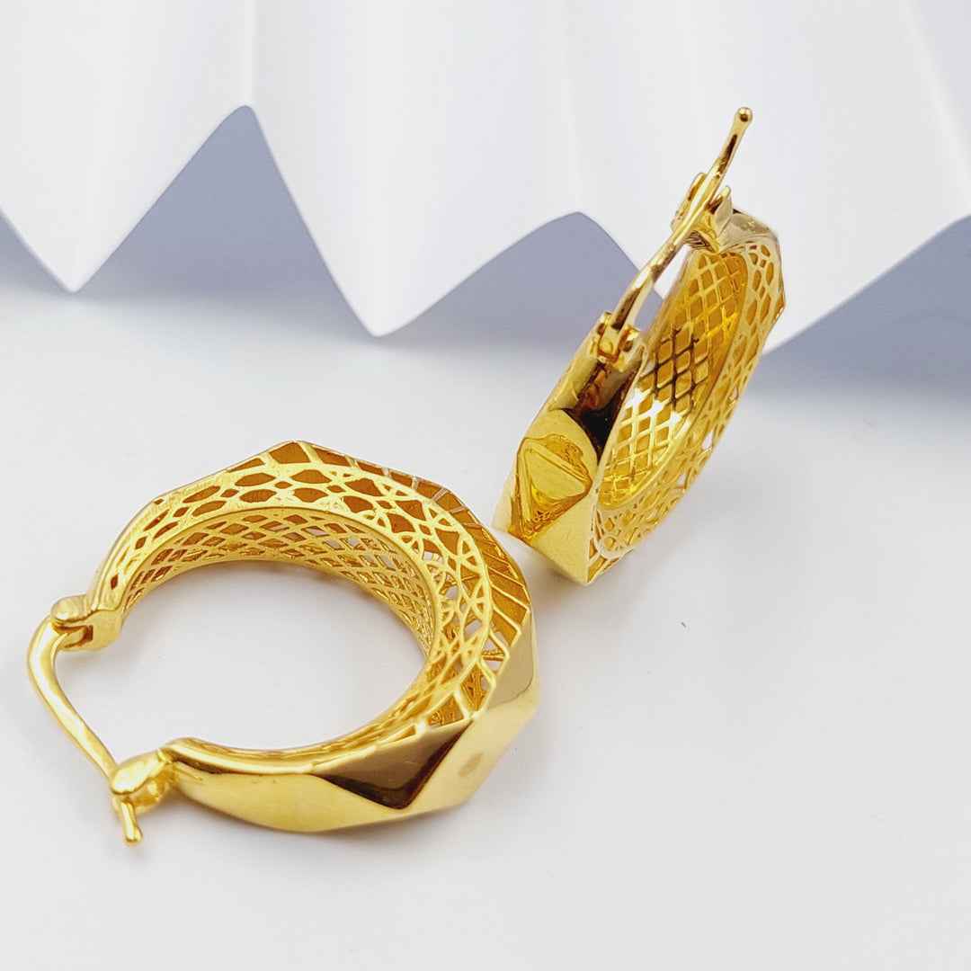 21K Gold Turkish Hoop Earrings by Saeed Jewelry - Image 4