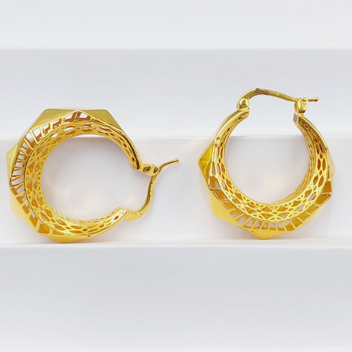 21K Gold Turkish Hoop Earrings by Saeed Jewelry - Image 1