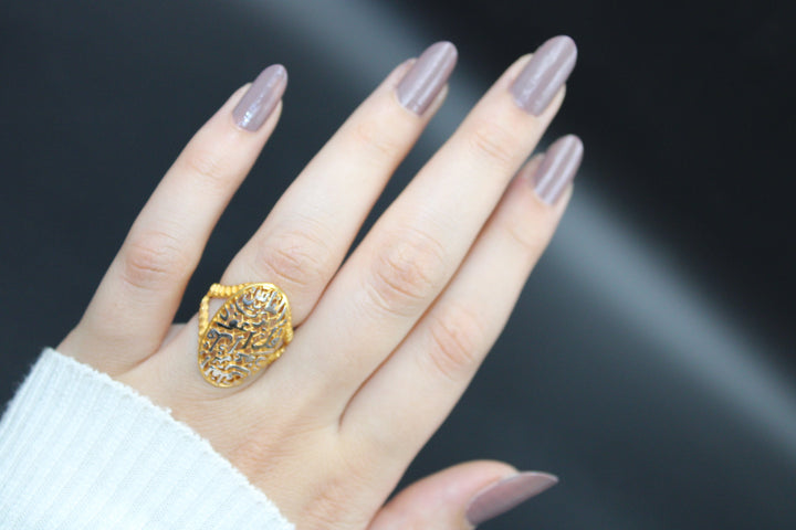 21K Gold Turkish Islamic Ring by Saeed Jewelry - Image 6