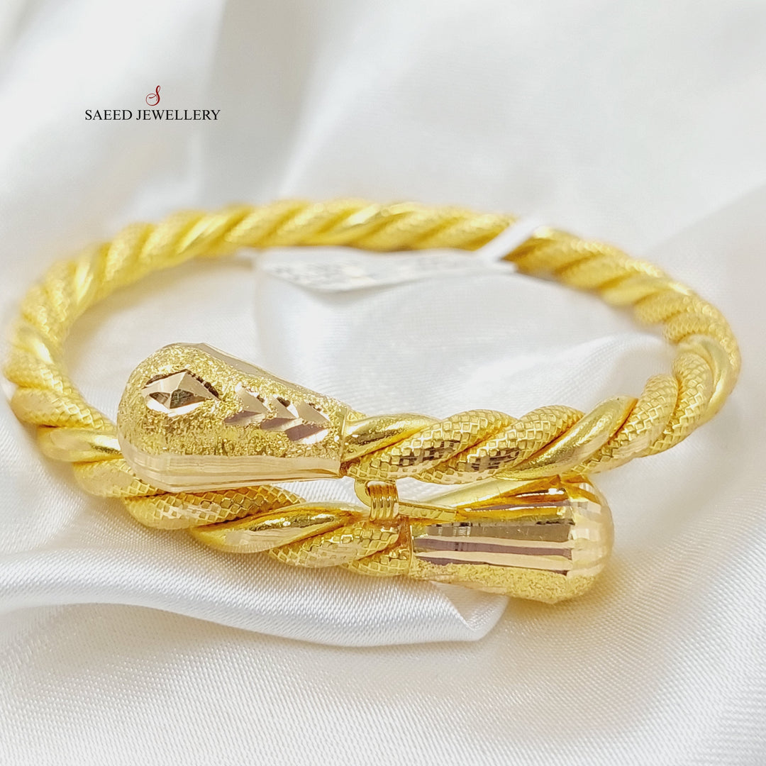 21K Gold Twisted Bangle Bracelet by Saeed Jewelry - Image 6