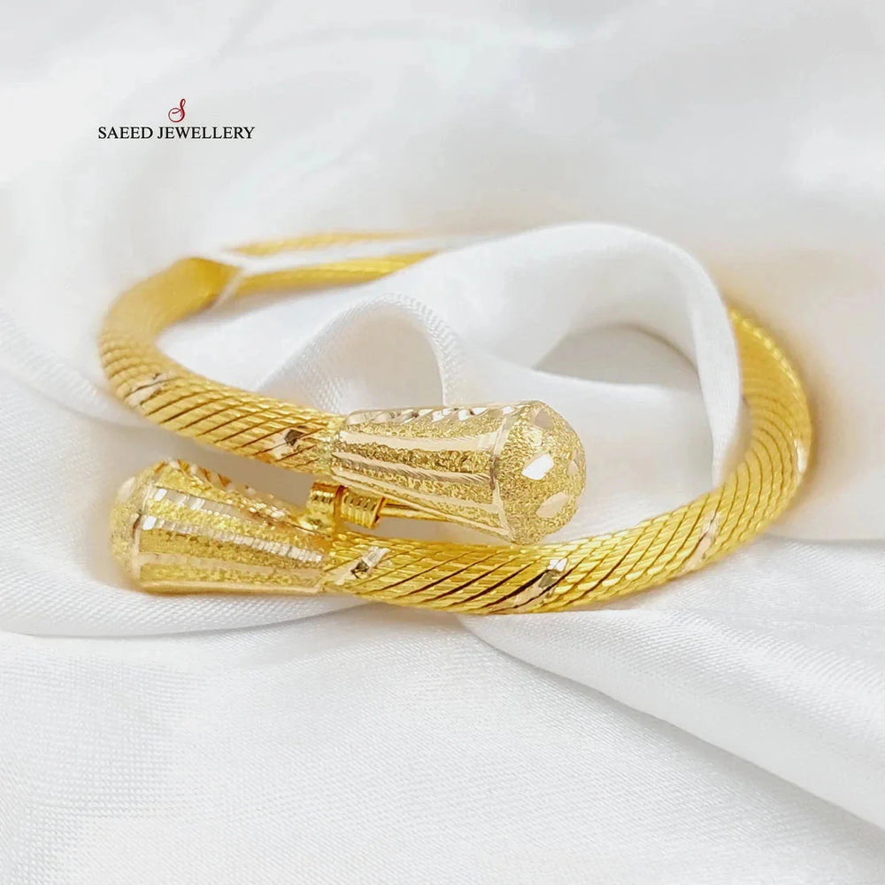 21K Gold Twisted Bracelet by Saeed Jewelry - Image 2