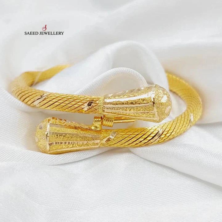 21K Gold Twisted Bracelet by Saeed Jewelry - Image 5