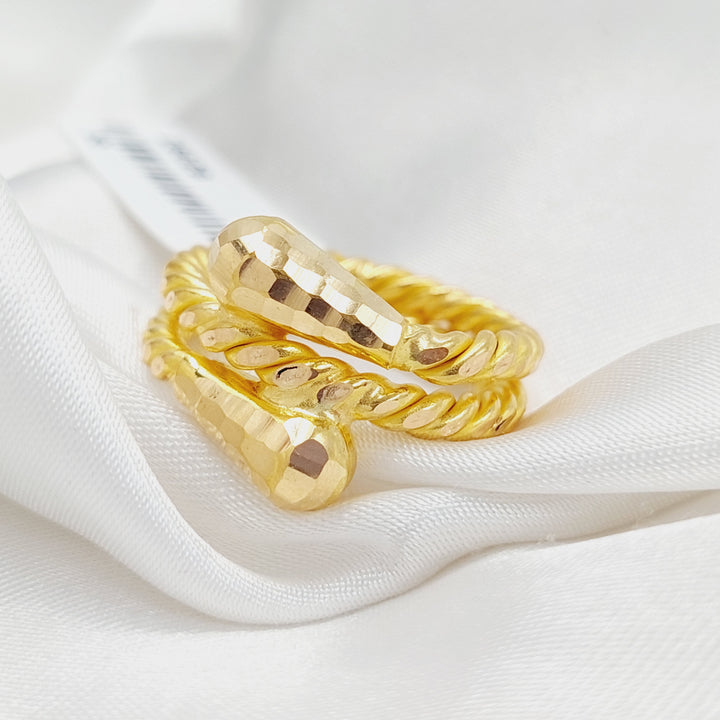 21K Gold Twisted Ring by Saeed Jewelry - Image 2