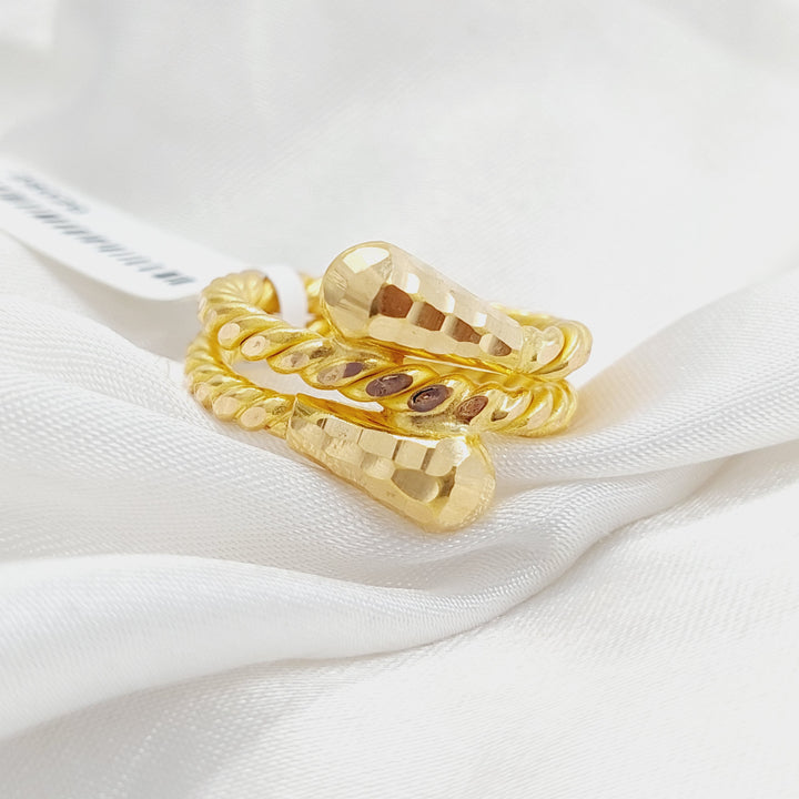 21K Gold Twisted Ring by Saeed Jewelry - Image 1