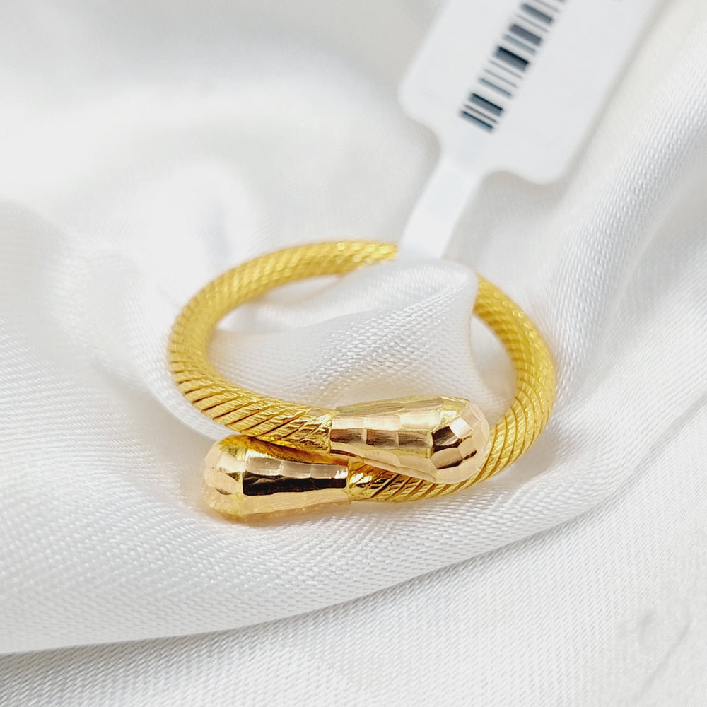 21K Gold Twisted pears Ring by Saeed Jewelry - Image 2