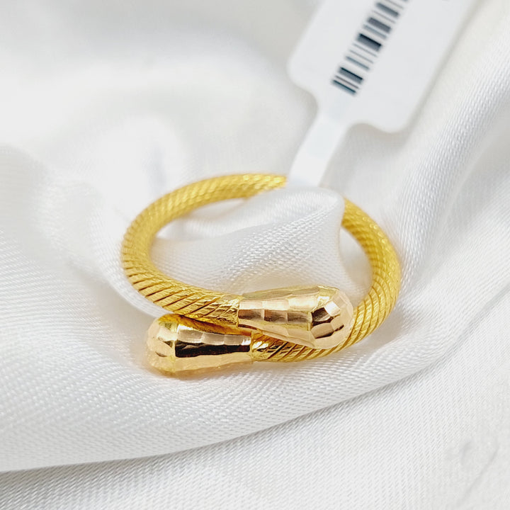 21K Gold Twisted pears Ring by Saeed Jewelry - Image 2