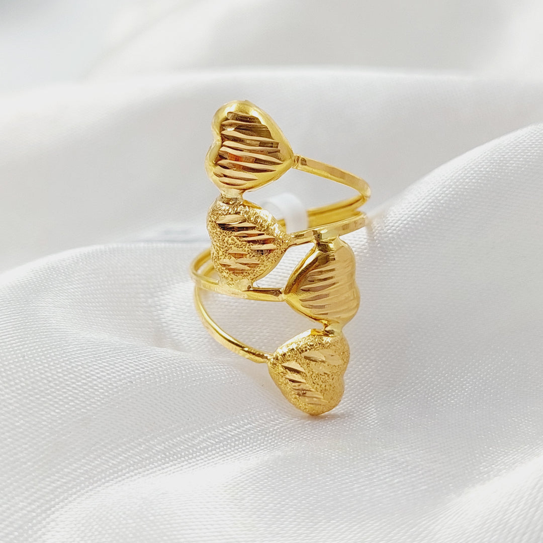 21K Gold Two Ranges Heart Ring by Saeed Jewelry - Image 1