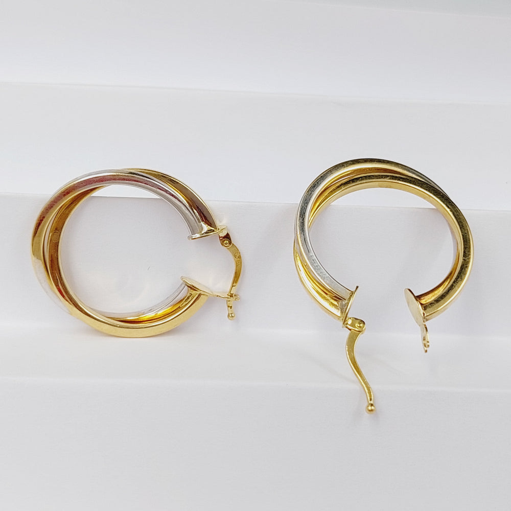 18K Gold Two Ranges Hoop Earrings by Saeed Jewelry - Image 2