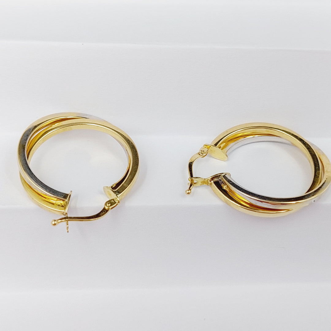 18K Gold Two Ranges Hoop Earrings by Saeed Jewelry - Image 4