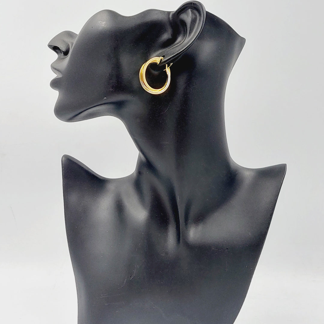 18K Gold Two Ranges Hoop Earrings by Saeed Jewelry - Image 5