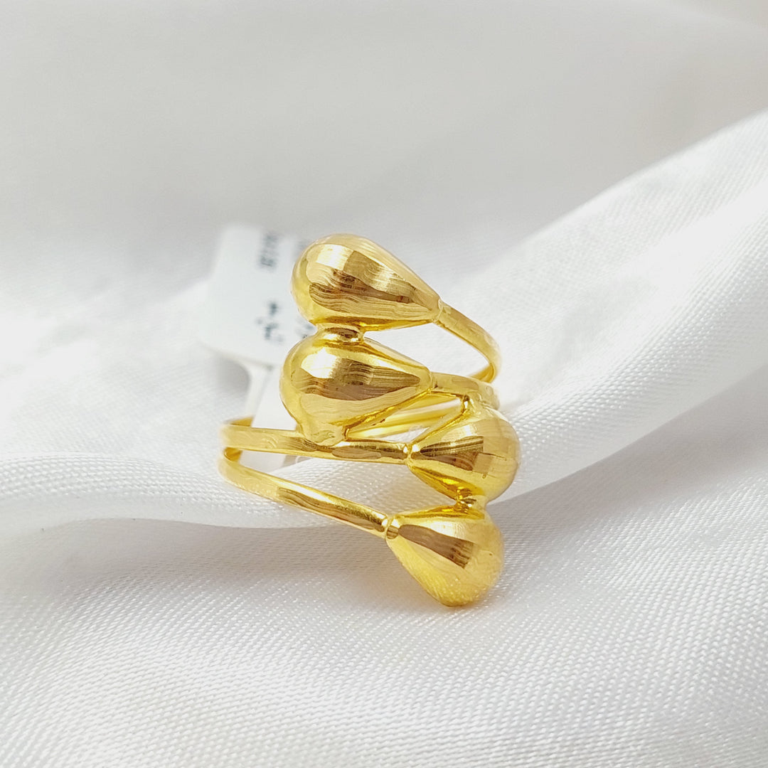 21K Gold Two Ranges Tears Ring by Saeed Jewelry - Image 2