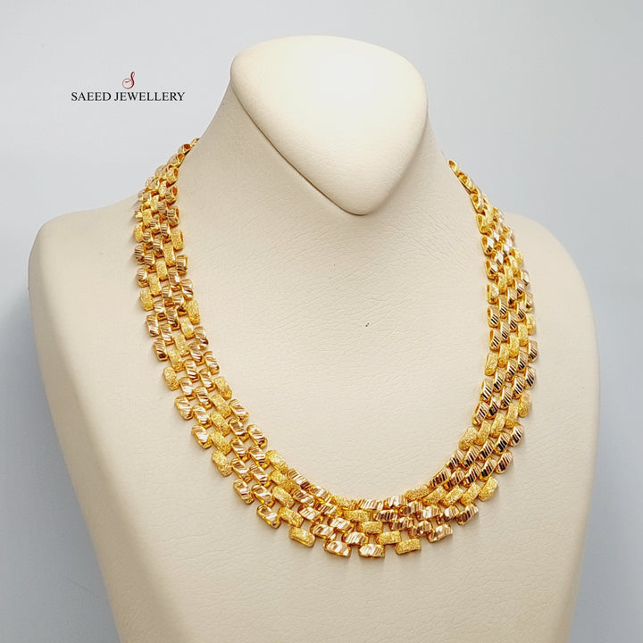 21K Gold Waves Necklace by Saeed Jewelry - Image 2