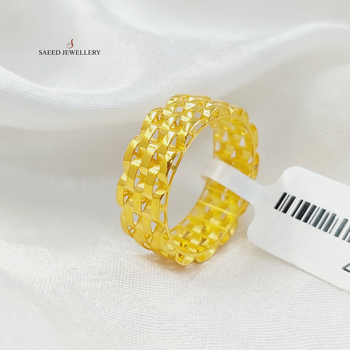 21K Gold Waves Wedding Ring by Saeed Jewelry - Image 6