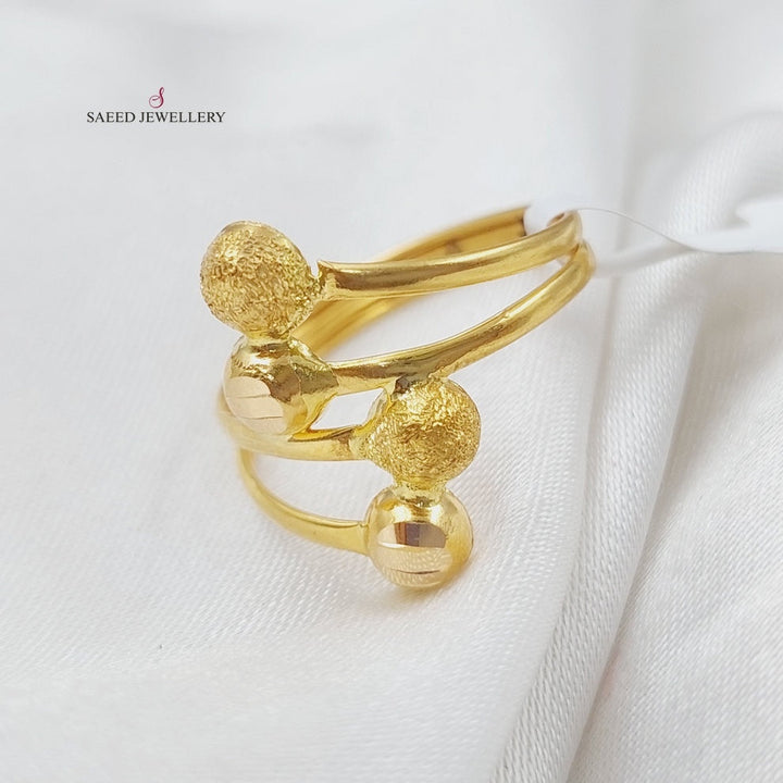 21K Gold Wide Balls Ring by Saeed Jewelry - Image 3