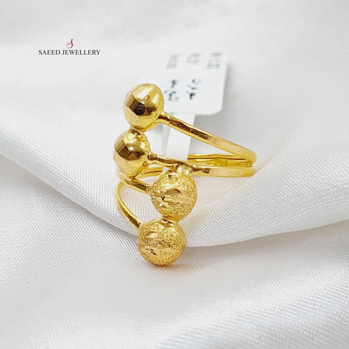 21K Gold Wide Balls Ring by Saeed Jewelry - Image 2