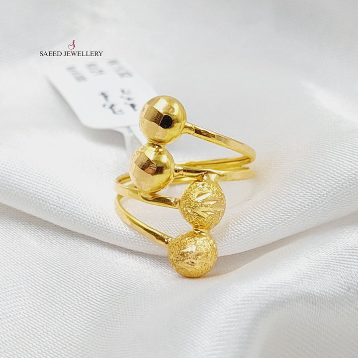 21K Gold Wide Balls Ring by Saeed Jewelry - Image 3