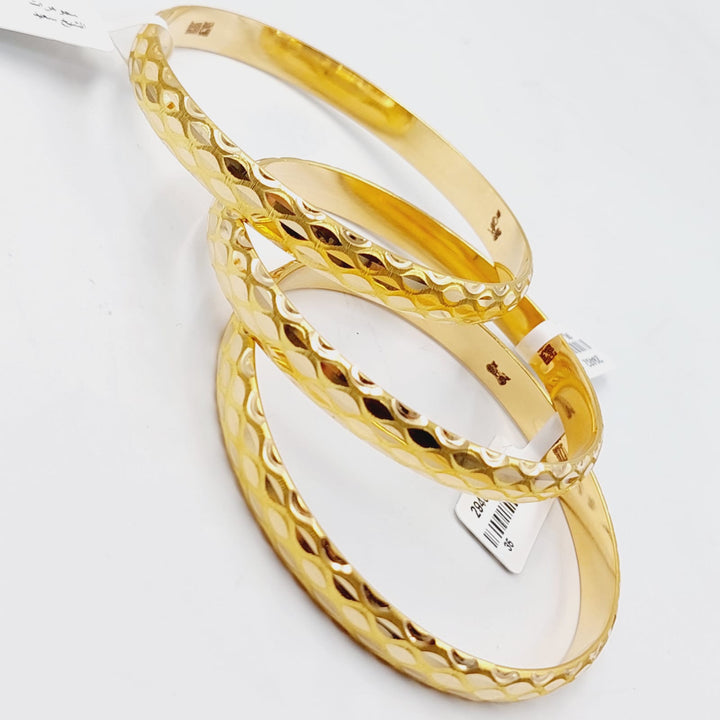 Wide CNC Bangle  Made Of 21K Yellow Gold by Saeed Jewelry-29462