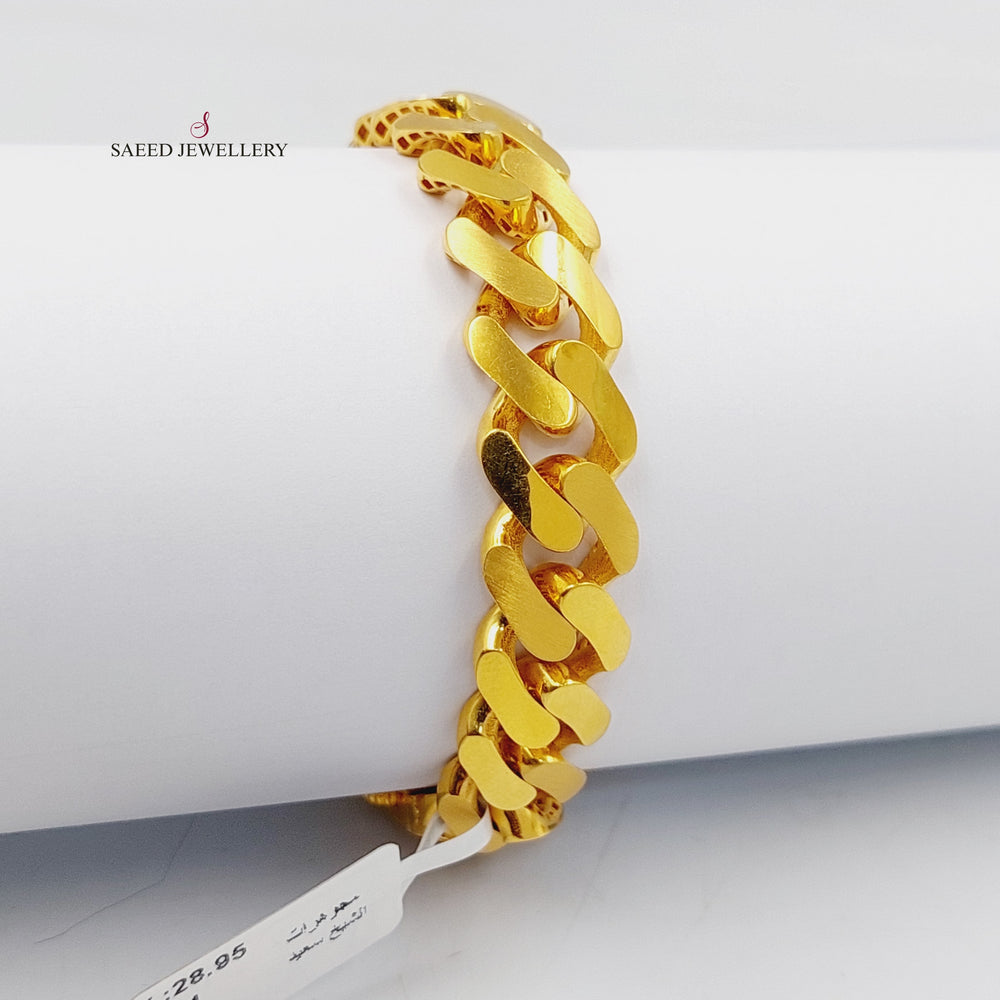 21K Gold Zircon Studded Cuban Links Bracelet by Saeed Jewelry - Image 2