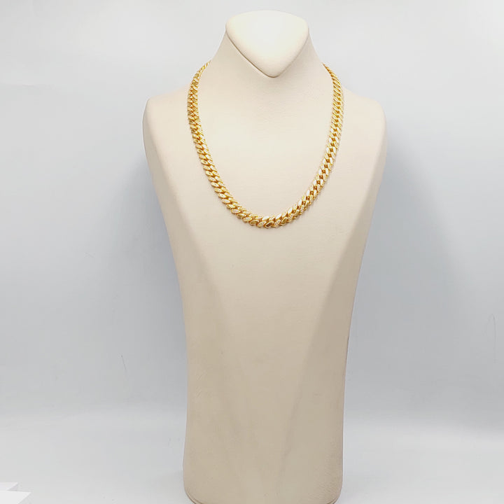 21K Gold Zircon Studded Cuban Links Necklace by Saeed Jewelry - Image 5