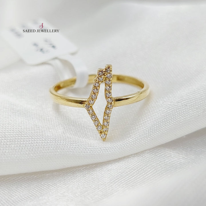 18K Gold Zircon Studded Palestine Ring by Saeed Jewelry - Image 5