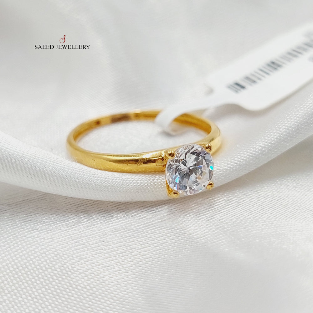 21K Gold Solitaire Engagement Ring by Saeed Jewelry - Image 2