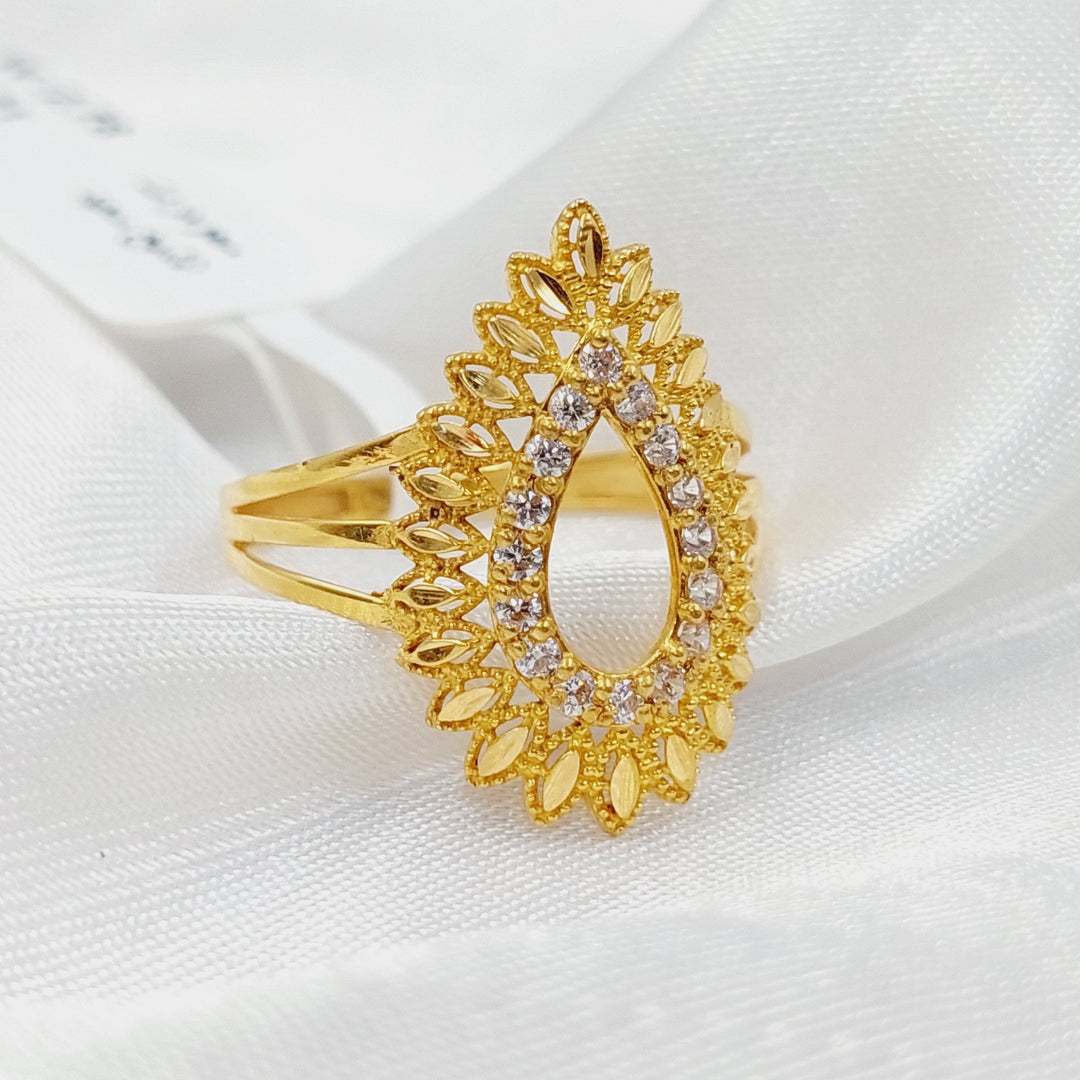 21K Gold Zircon Studded Spike Ring by Saeed Jewelry - Image 5